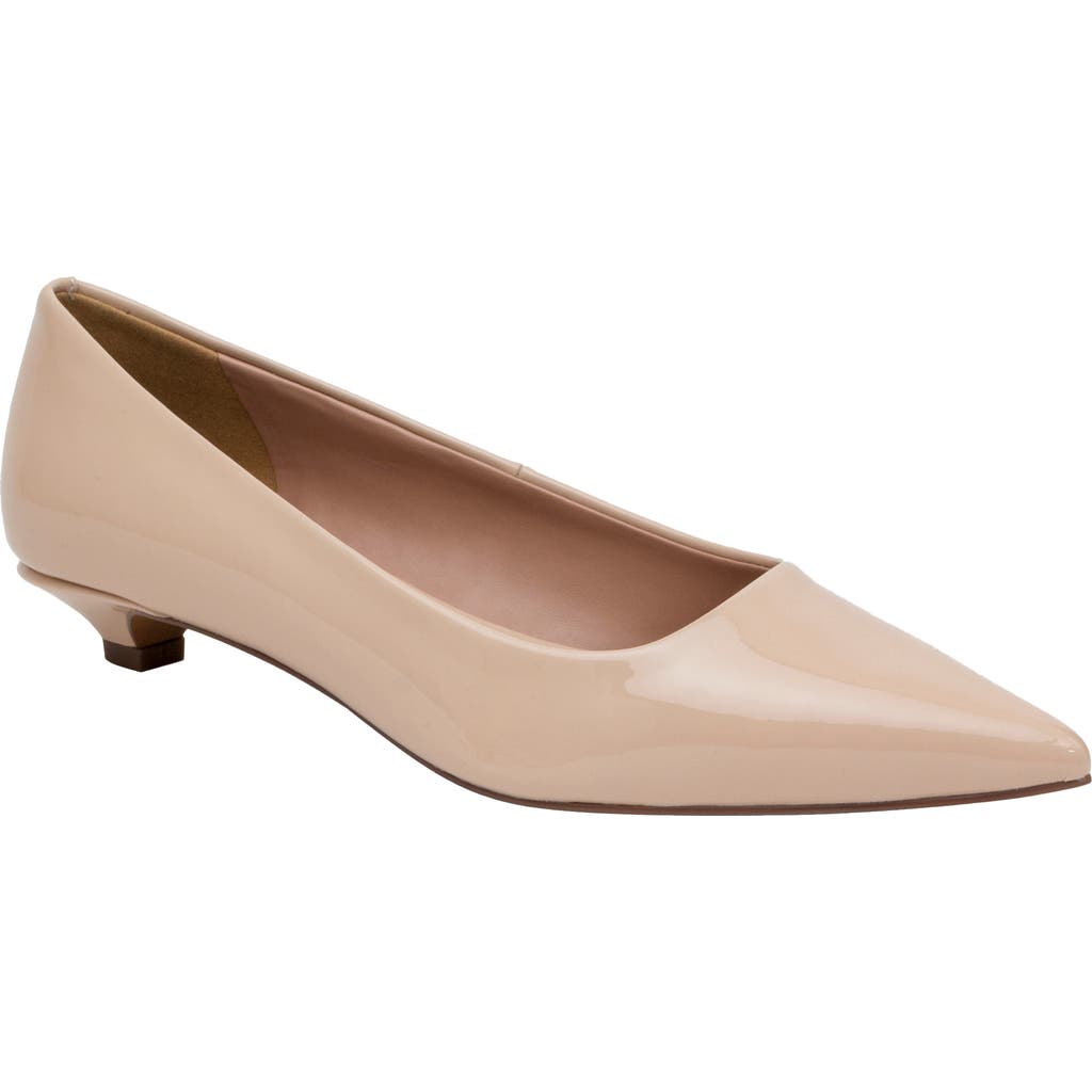 Linea Paolo Patent Pointed Toe Pump In Blush