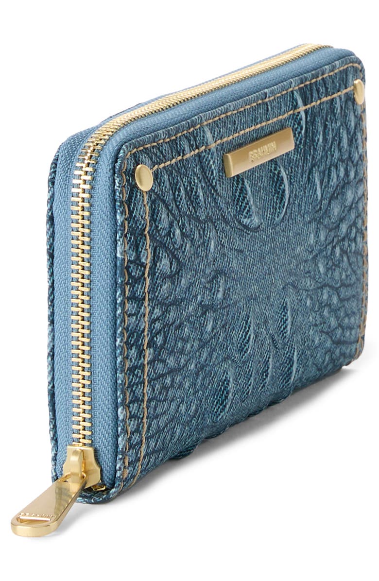 Brahmin Suri Croc Embossed Leather Zip Wallet, Alternate, color, 