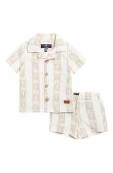 7 For All Mankind Cabana Button-Up Shirt & Shorts Set