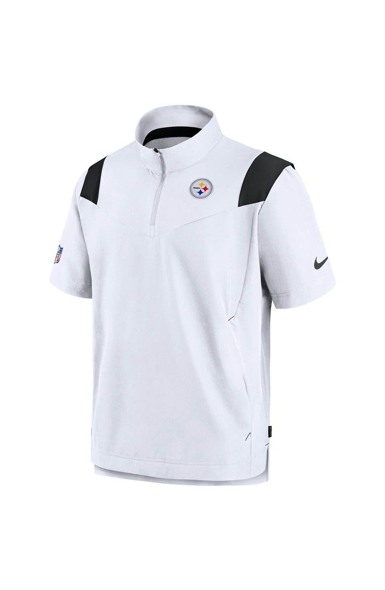 Nike Men's Nike White Pittsburgh Steelers Sideline Coaches Short Sleeve Quarter-Zip Jacket, Alternate, color, 