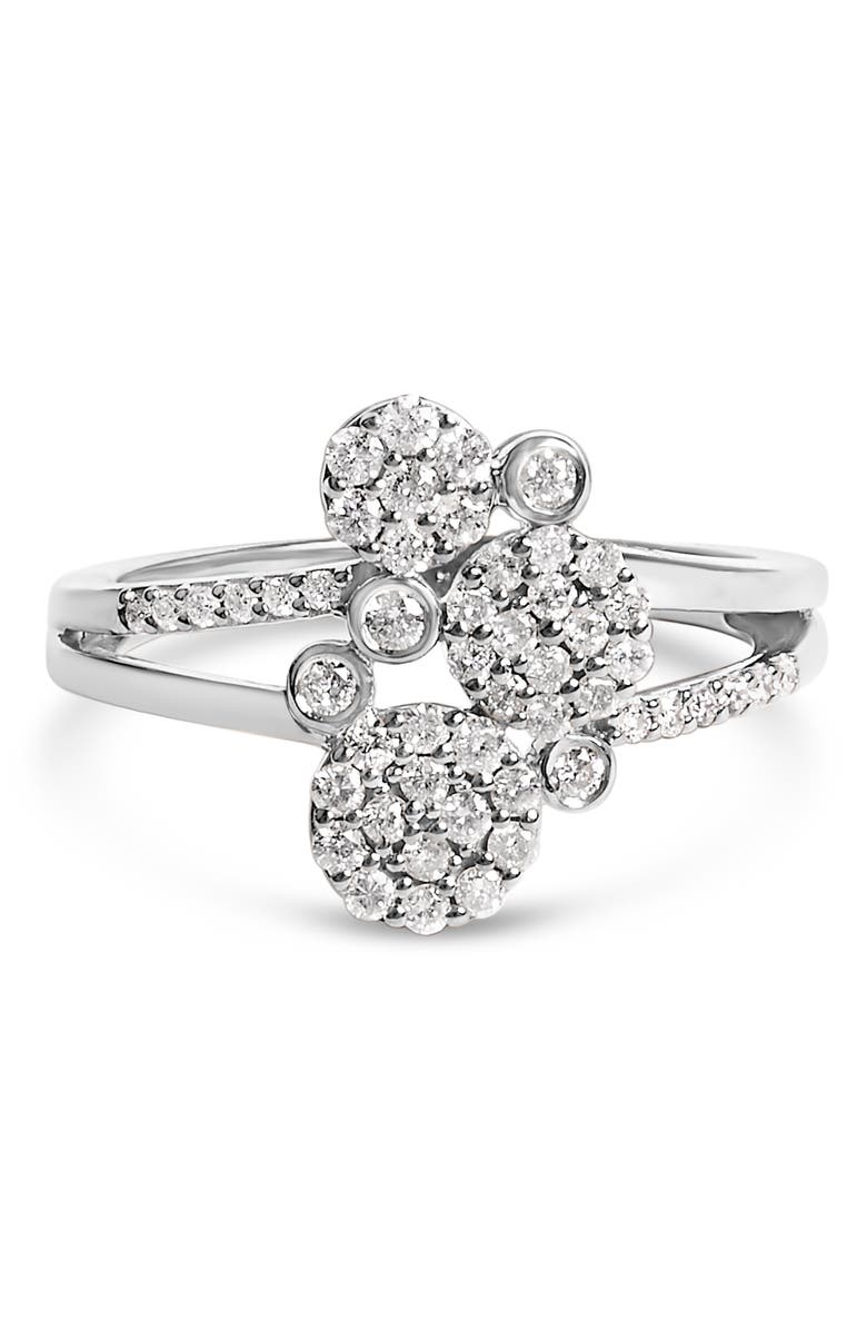 Haus of Brilliance Silver 1/2 Cttw Diamond Scatter Composite Bypass Ring, Main, color, White