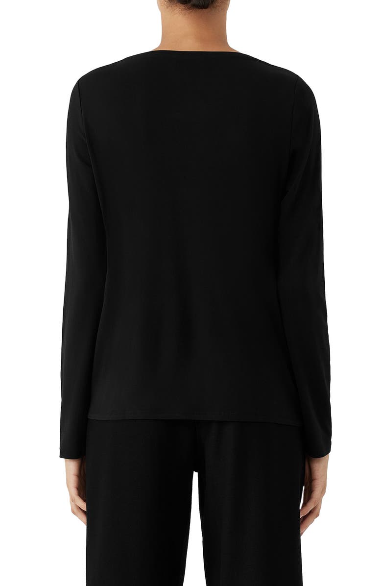 Eileen Fisher Scoop Neck Knit Silk Top, Alternate, color, 
