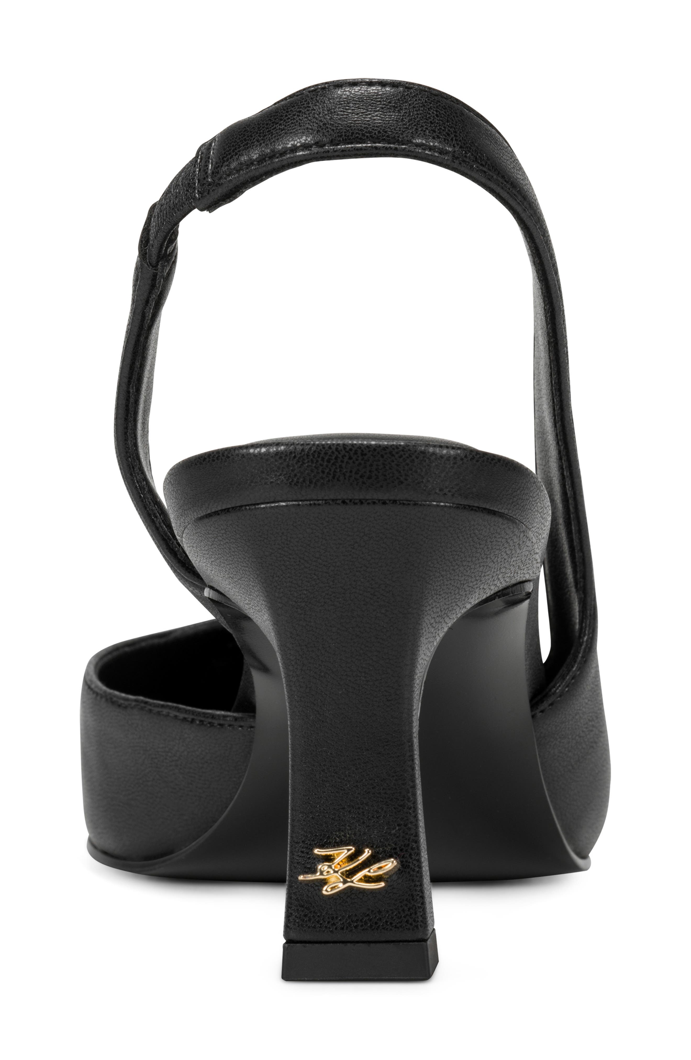 KARL LAGERFELD Sheenz Pointed Toe Slingback Pump, Alternate, color, Black