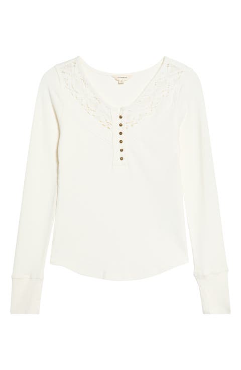 Lace Yoke Henley Top