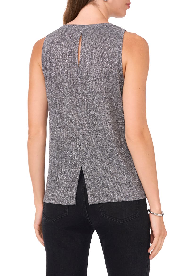 Metallic Knit Tank, Alternate, color, SILVER