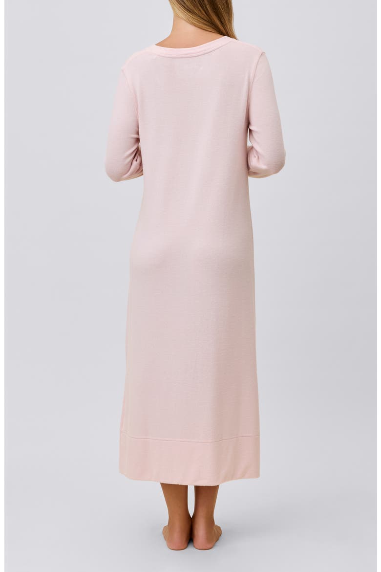 Feather Soft Long Sleeve Nightgown, Alternate, color, PAPINELLE PINK