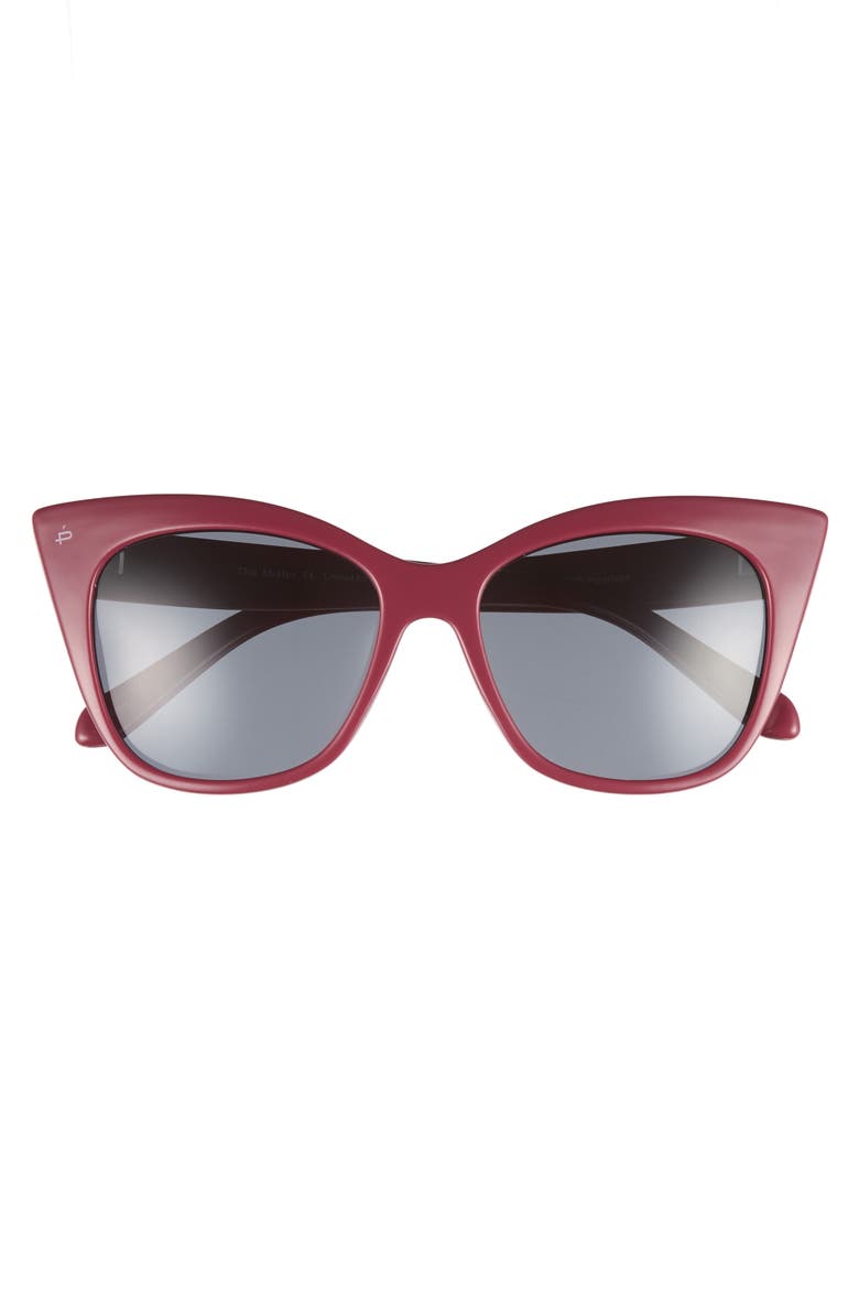 x Madelaine Petsch The Mister 54mm Cat Eye Sunglasses, Alternate, color, RED/ BLACK