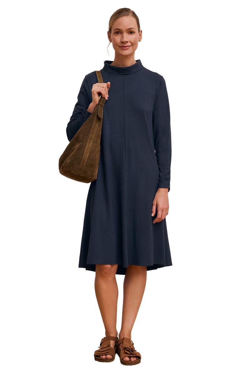 Celtic & Co. Roll Neck Jersey Dress, Alternate, color, Navy