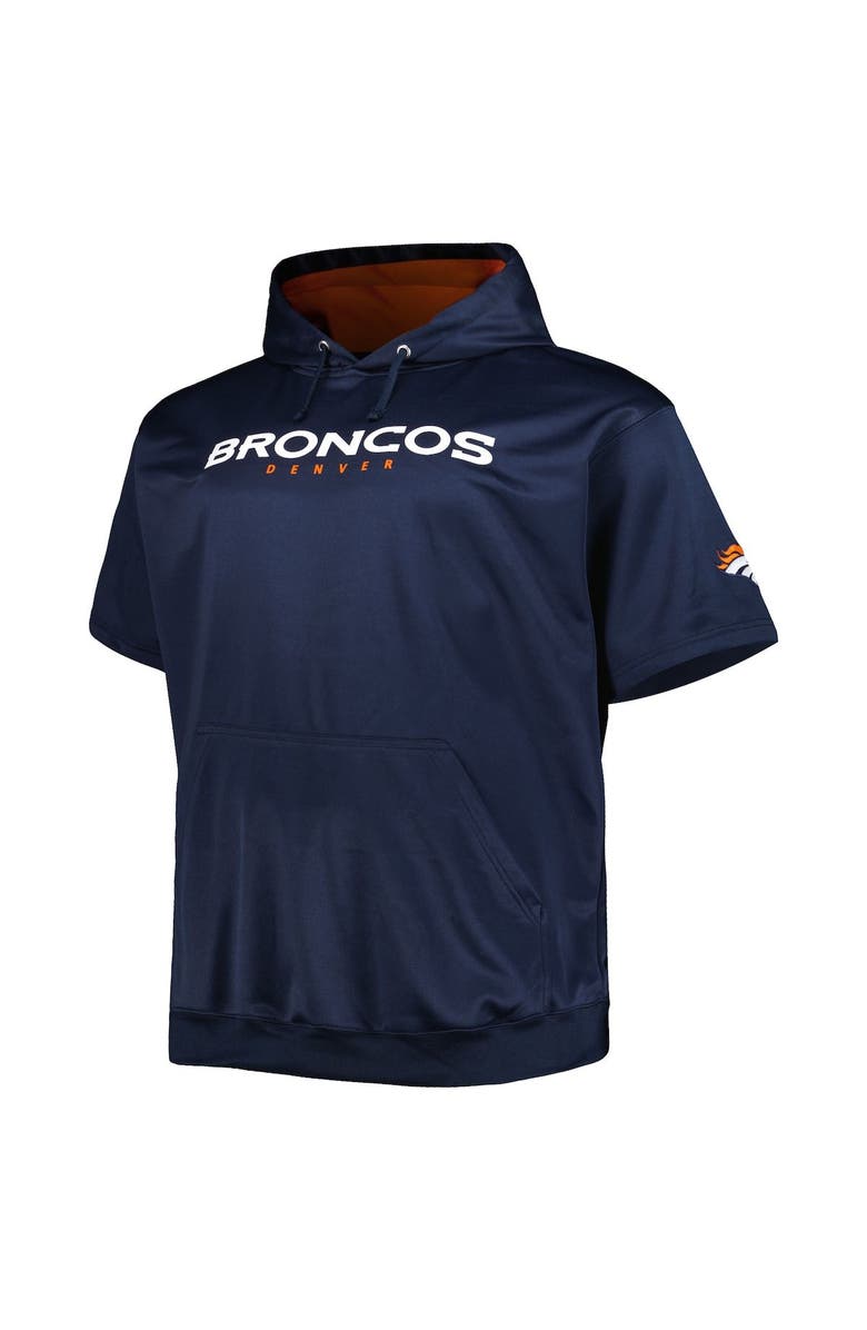 PROFILE Men's Russell Wilson Navy Denver Broncos Big & Tall Short Sleeve Pullover Hoodie, Alternate, color, 