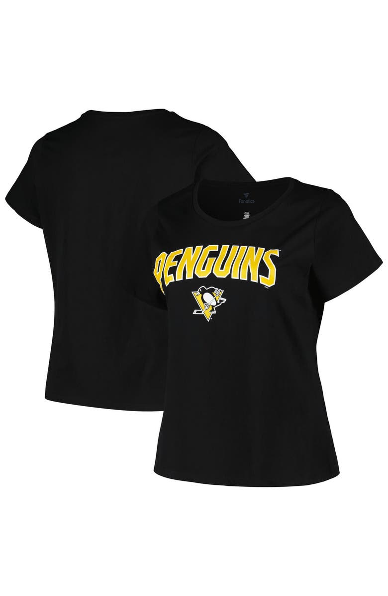 PROFILE Women's Profile Black Pittsburgh Penguins Plus Size Arch Over Logo T-Shirt, Main, color, Black
