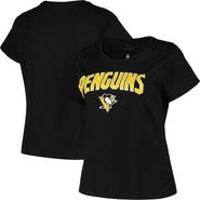 PROFILE Women's Profile Black Pittsburgh Penguins Plus Size Arch Over Logo T-Shirt