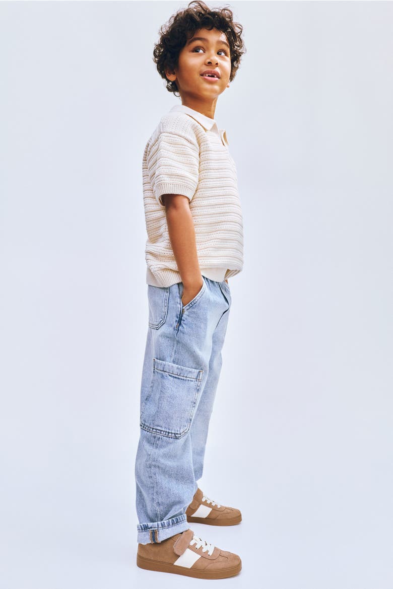 Denim Cargo Joggers, Alternate, color, Pale denim blue
