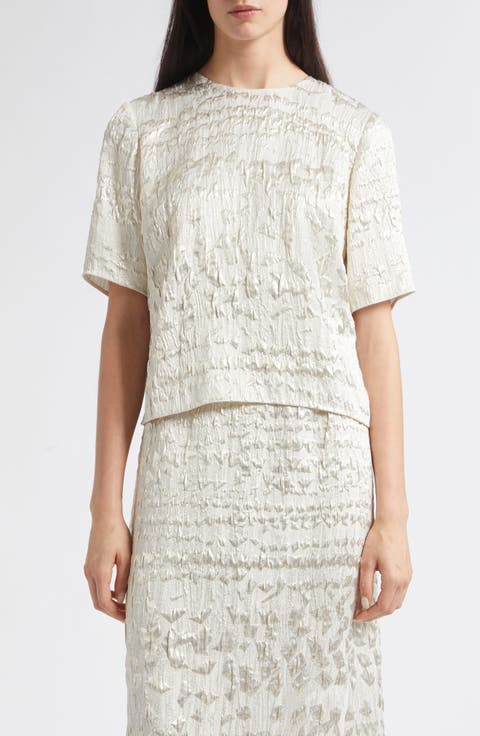 Dina Textured Silk Blend Top