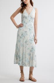 Treasure & Bond Embroidered Bias Cut Midi Dress