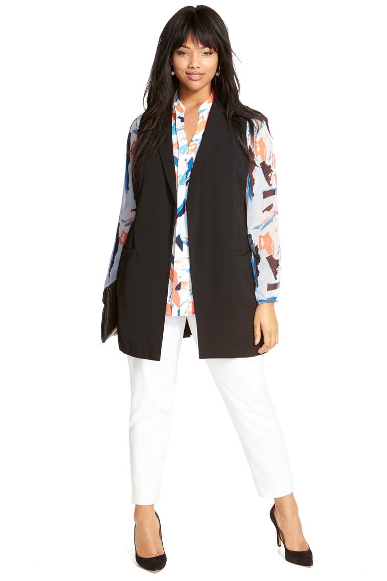 Stretch Ankle Pants, Alternate, color, WHITE