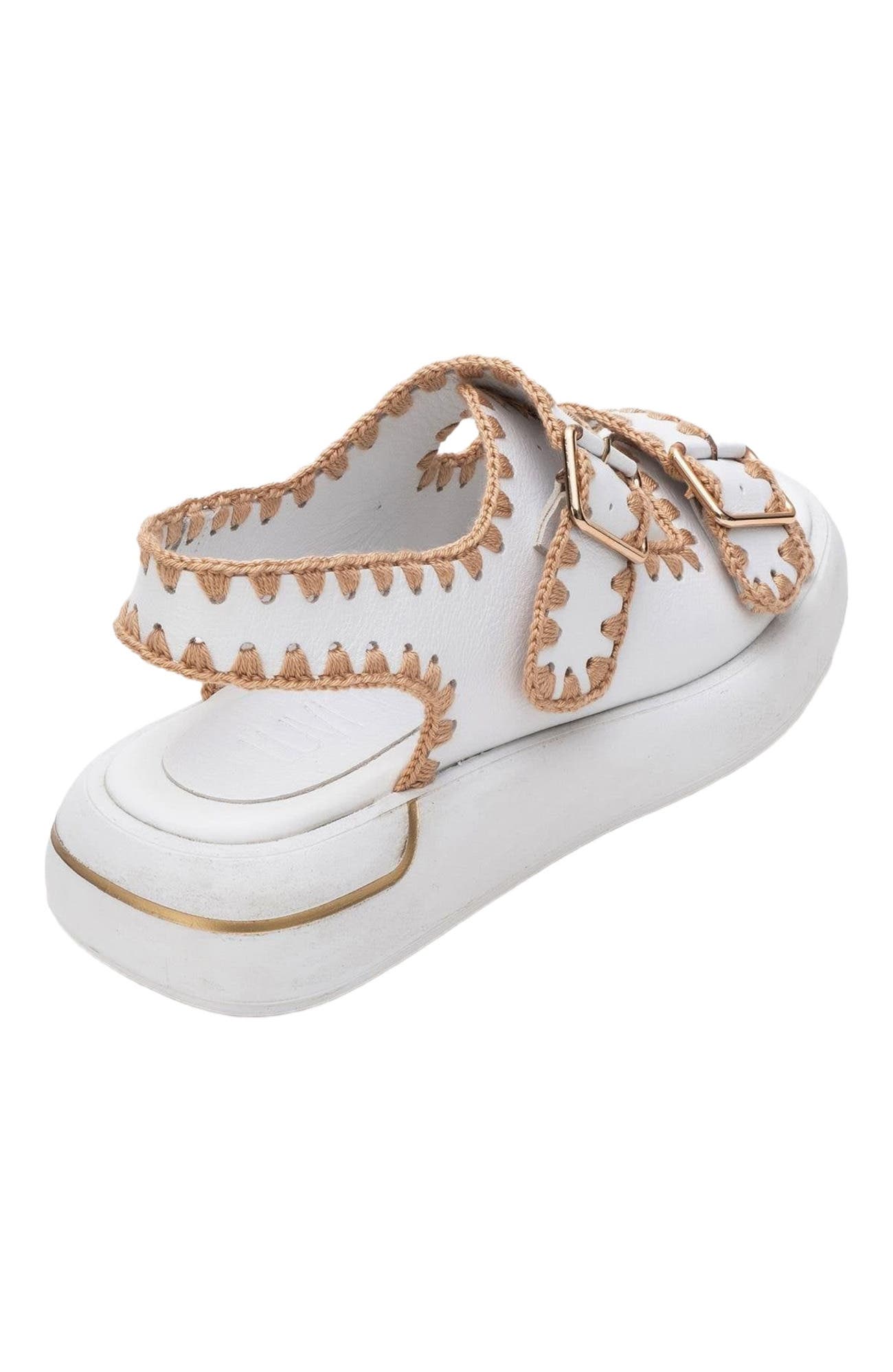 Douro Braided Rope Strap Leather Sandal, Alternate, color, White Leather