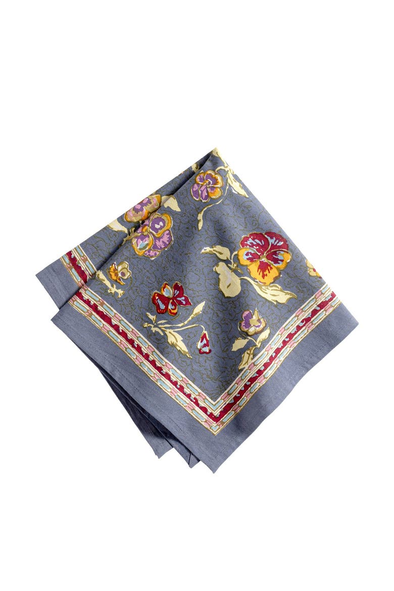 Pansy Napkins, Alternate, color, Red/Grey 19" x 19"