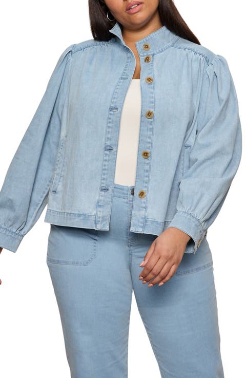 Charlotte Button-Up Denim Jacket (Plus Size)