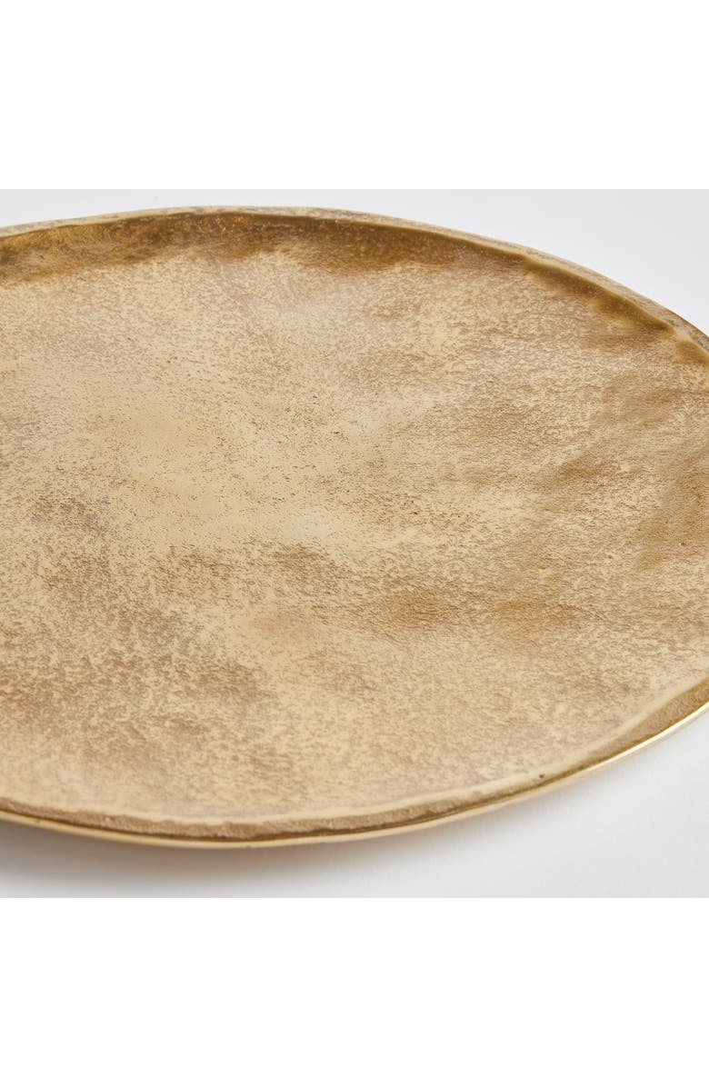 Napa Home & Garden 16.75" Veda Decorative Cast Aluminum Round Tabletop Centerpiece Tray, Alternate, color, Gold