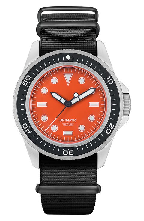ProDiver Modello Uno U1-PD3-OR Automatic NATO Strap Watch, 41.5mm