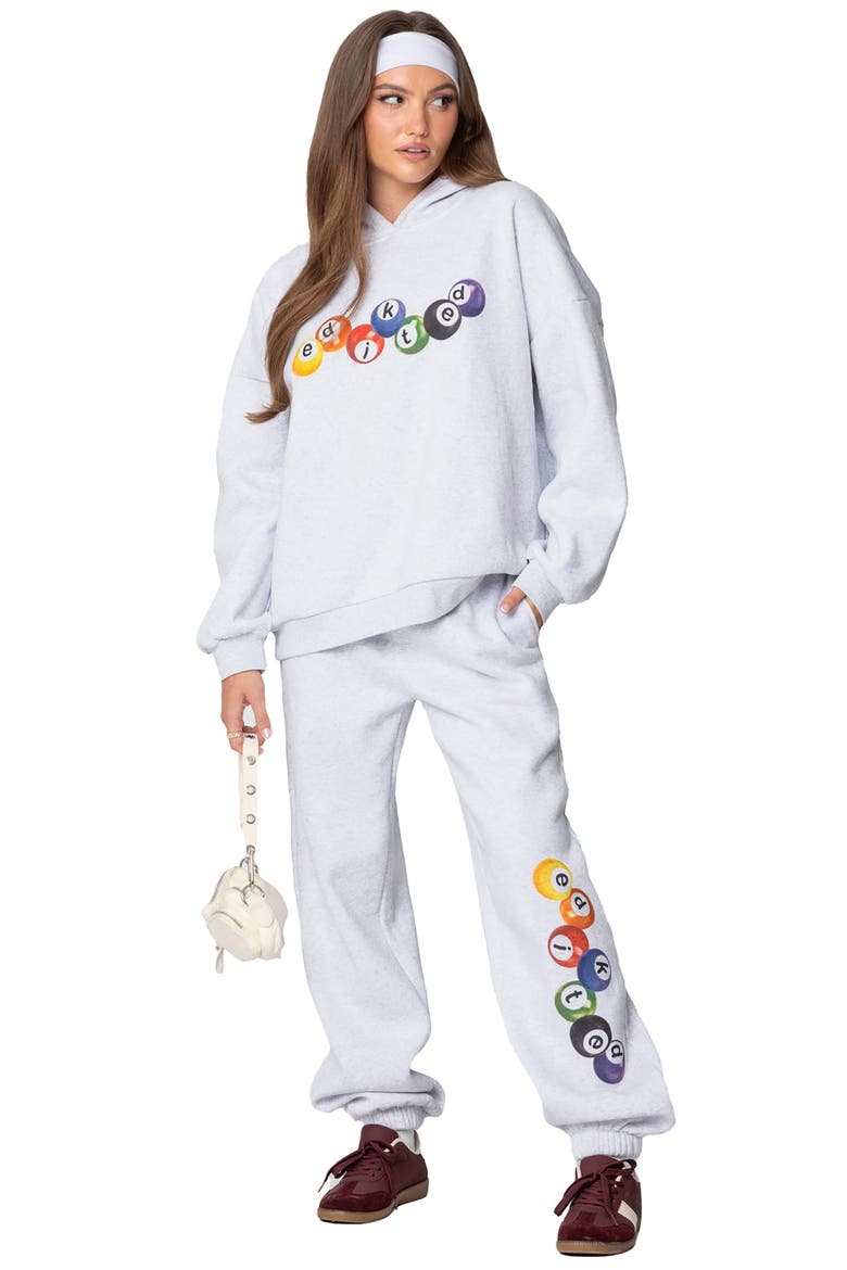 Billiard Oversize Hoodie, Alternate, color, GRAY-MELANGE