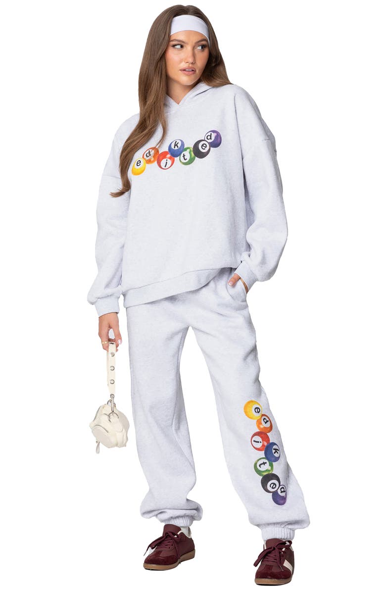 EDIKTED Billiard Oversize Hoodie, Alternate, color, Gray-Melange