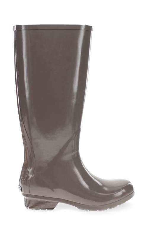 Chooka Polished Waterproof Tall Rain Boot In Dark Taupe