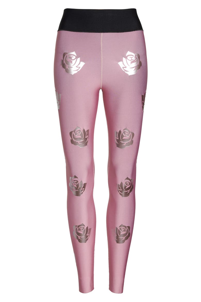 Rosette Print Ultra High Waist Leggings, Alternate, color, ROSE