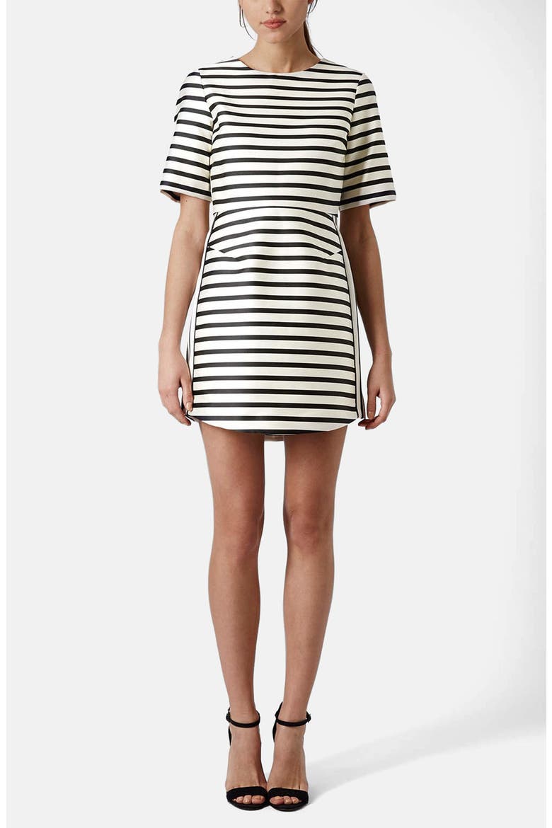 Stripe A-Line Dress, Alternate, color, GREY