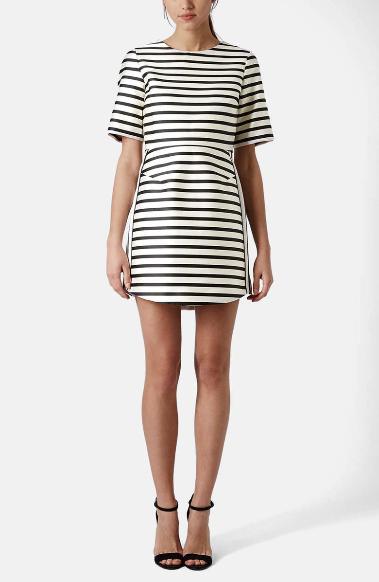 Topshop Stripe A-Line Dress, Alternate, color, 