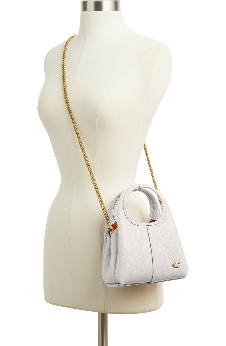 COACH Lana Polished Pebble Leather Shoulder Bag, Alternate, color, Chalk