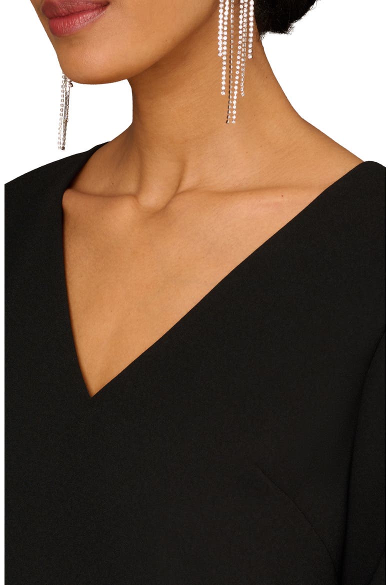 Feather Bell Sleeve Shift Cocktail Dress, Alternate, color, BLACK