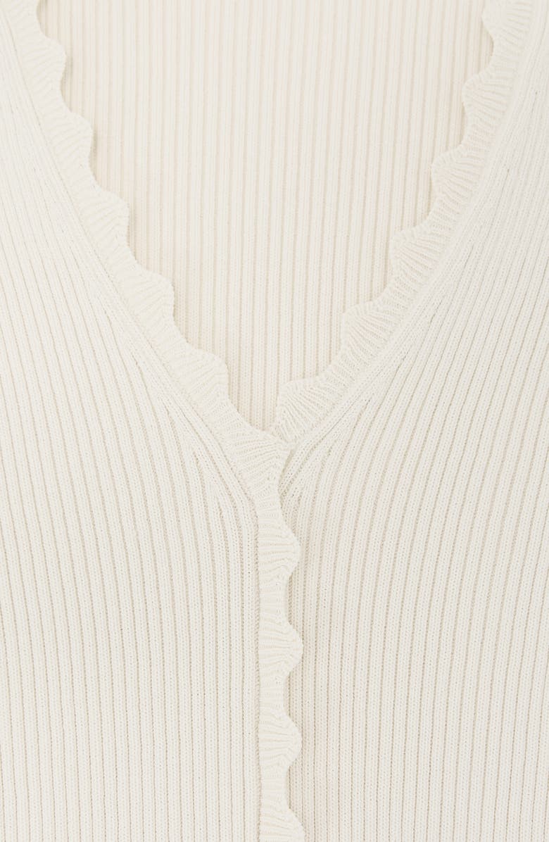 Reiss Marcy Scalloped Rib Knit Top, Alternate, color, Ivory