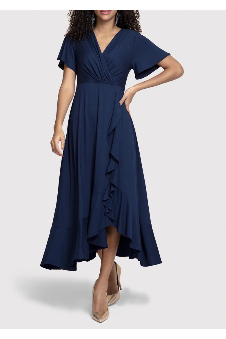 Waterfall Dress, Alternate, color, Navy