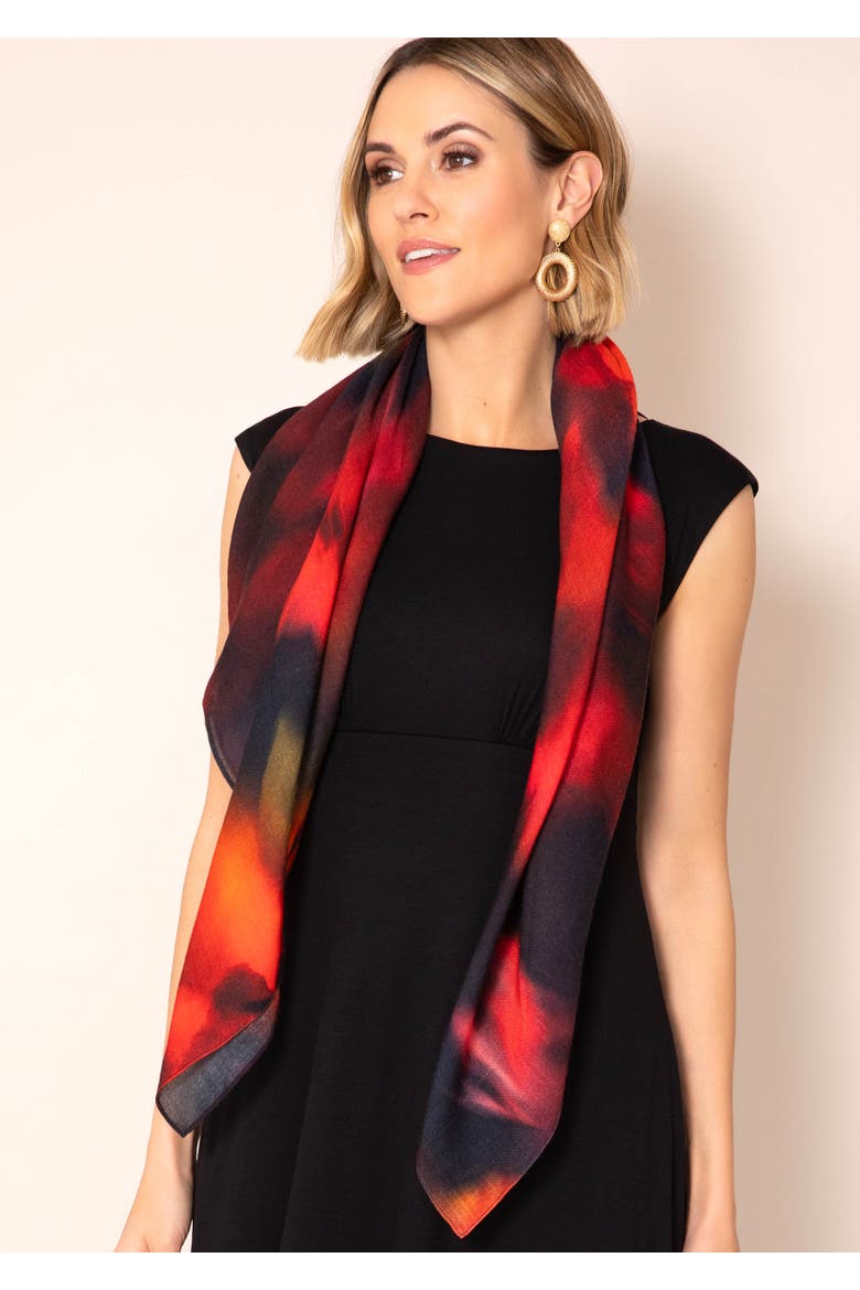 Minerva Silk Wool Scarf, Main, color, Midnight Ember