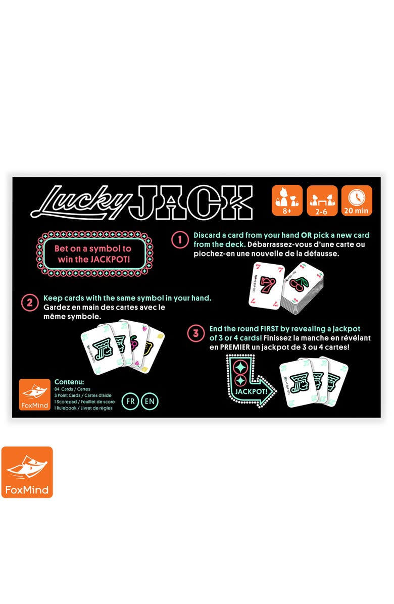 FoxMind Lucky Jack Card Game, Strategy and Luck, Alternate, color, Multicolored