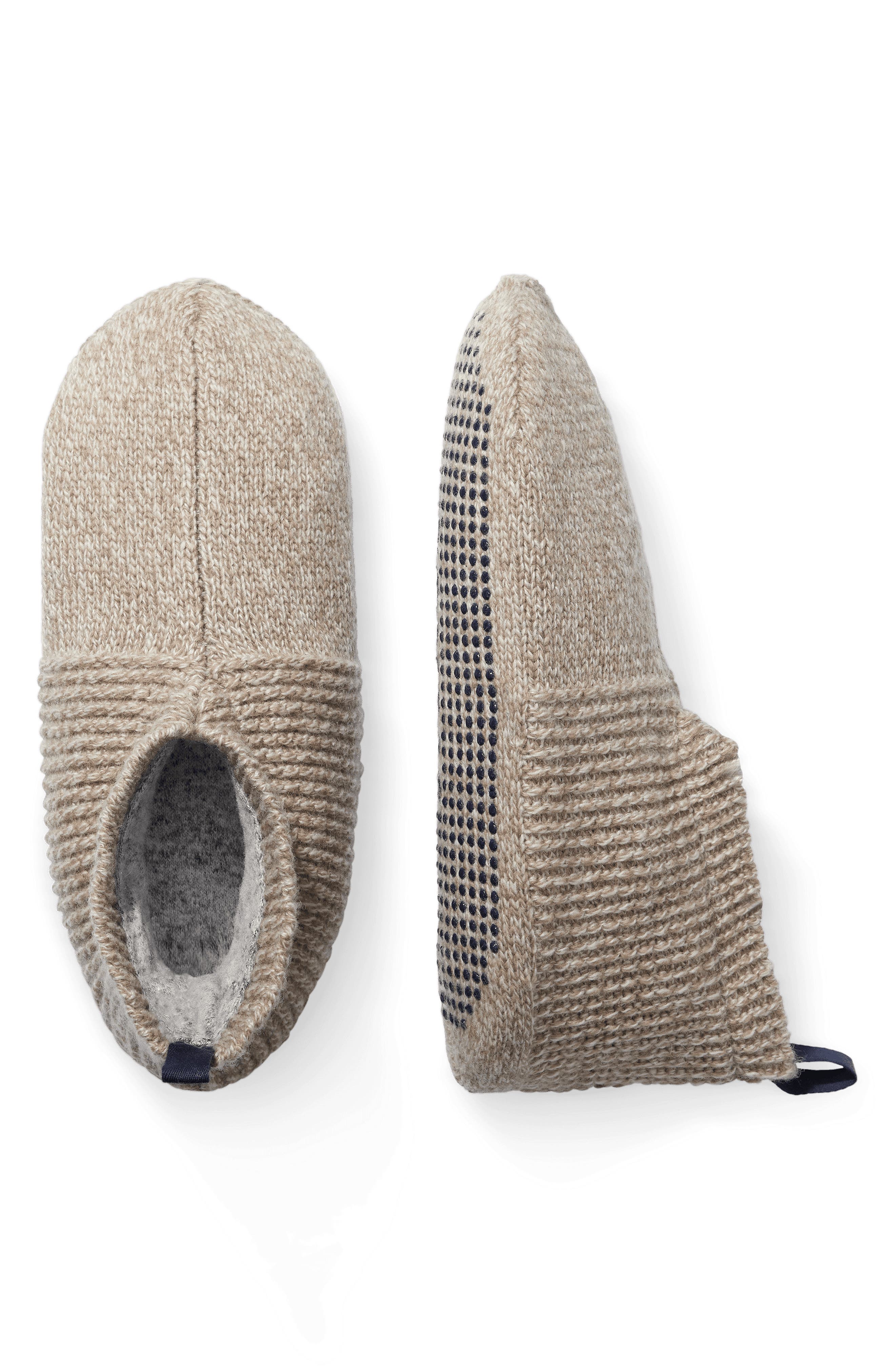 Marled Gripper Slippers, Main, color, TAUPE