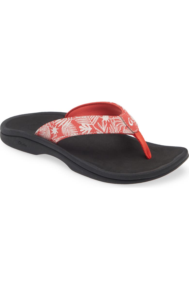 OluKai Ohana Flip Flop, Main, color, Black/ Black