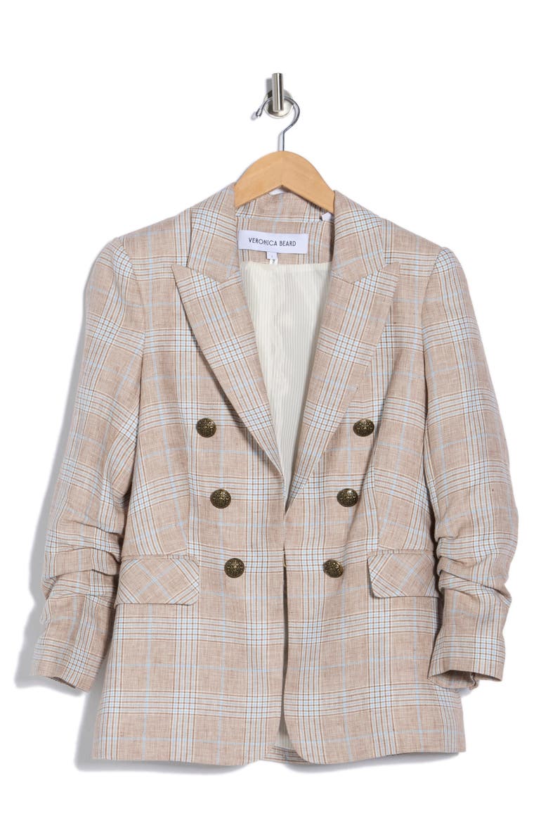 Beacon Plaid Linen Dickey Jacket, Alternate, color, KHAKI MULTI