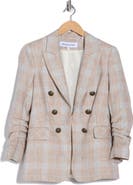 Veronica Beard Beacon Plaid Linen Dickey Jacket