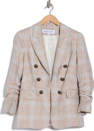 Veronica Beard Beacon Plaid Linen Dickey Jacket