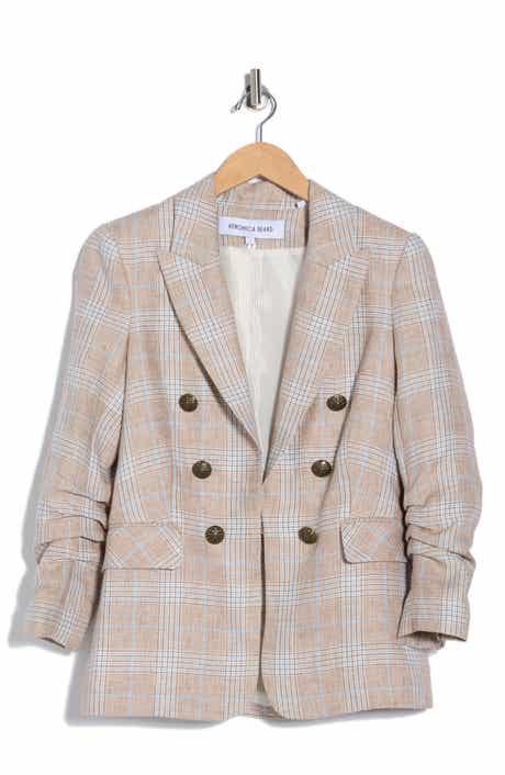 Veronica Beard Beacon Plaid Linen Dickey Jacket