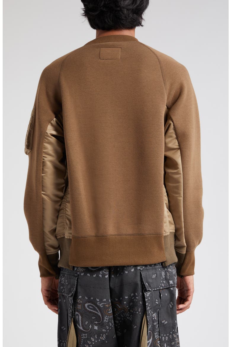 Sponge Mixed Media Crewneck Sweatshirt, Alternate, color, D/ BEIGEXD/ BEIGE