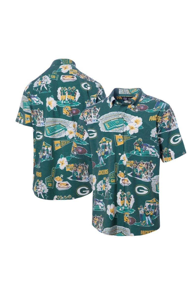 Reyn Spooner Men's Reyn Spooner Green Green Bay Packers Scenic Button-Down Shirt, Main, color, Green