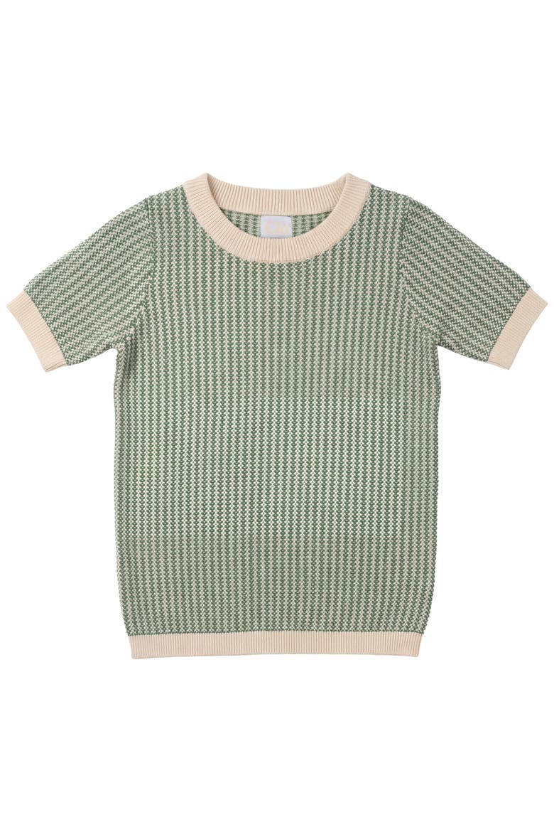 Crew Neck in Knit Texture Top, Main, color, Dark Sage