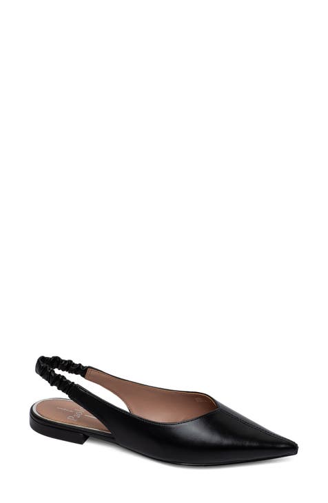 Flat black sling back shoes online