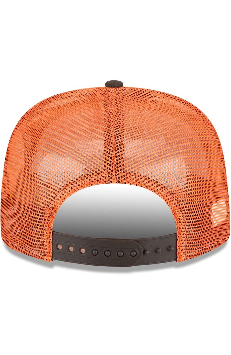 New Era Men's New Era Brown Cleveland Browns Script Logo Golfer 9FIFTY Snapback Hat, Alternate, color, 