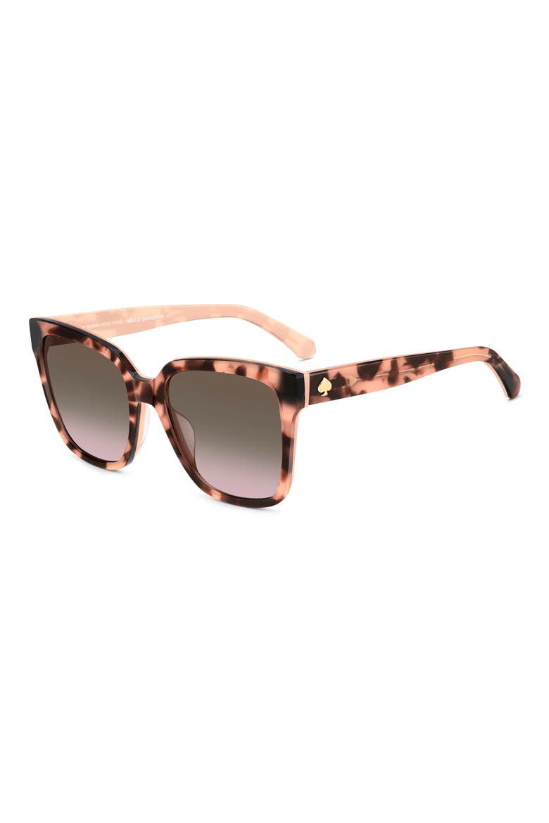 kiya 56mm square sunglasses, Alternate, color, PINK HAVANA/ BROWN PINK SF