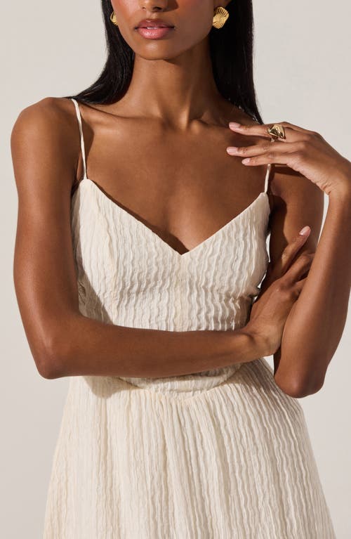 Astr The Label Textured V-neck Midi Dress In Cream