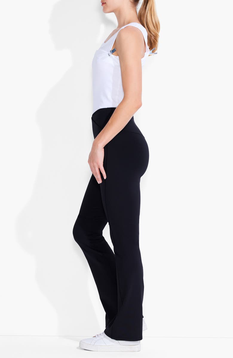 NZ ACTIVE by NIC+ZOE Active Foldover Waist Flare Leggings, Alternate, color, Black Onyx